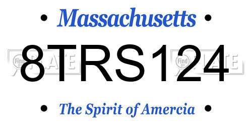 8TRS124 Massachusetts License Plate