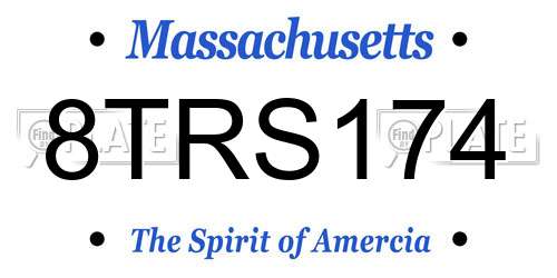 8TRS174 Massachusetts License Plate