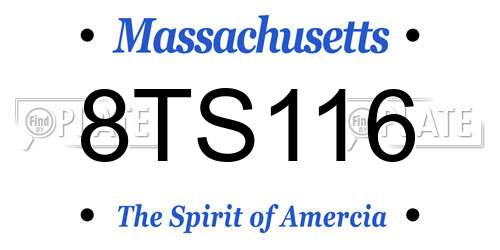 8TS116 Massachusetts License Plate