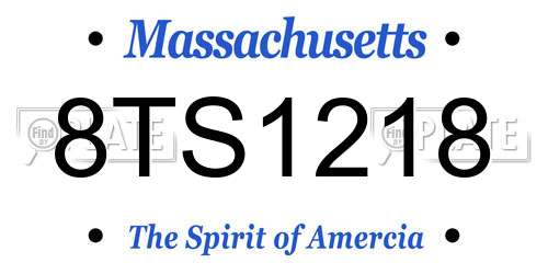 8TS1218 Massachusetts License Plate