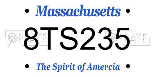 8TS235 Massachusetts License Plate