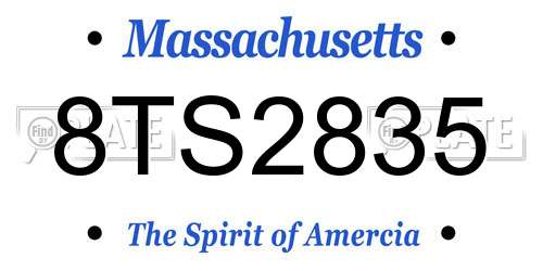 8TS2835 Massachusetts License Plate