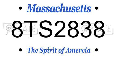 8TS2838 Massachusetts License Plate