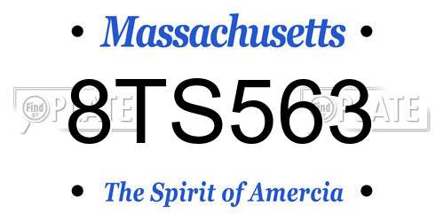 8TS563 Massachusetts License Plate