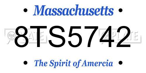 8TS5742 Massachusetts License Plate