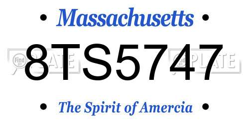 8TS5747 Massachusetts License Plate