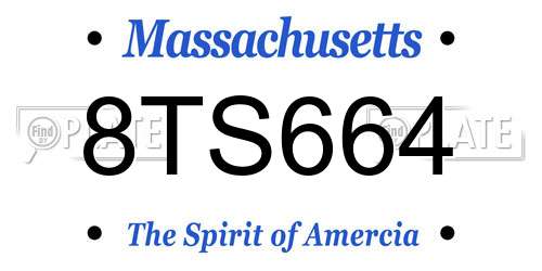 8TS664 Massachusetts License Plate