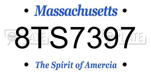 8TS7397 Massachusetts License Plate