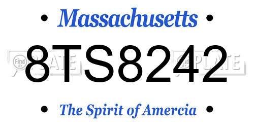 8TS8242 Massachusetts License Plate