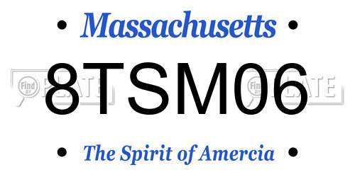 8TSM06 Massachusetts License Plate