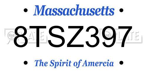 8TSZ397 Massachusetts License Plate