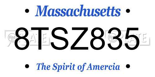 8TSZ835 Massachusetts License Plate