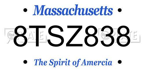 8TSZ838 Massachusetts License Plate