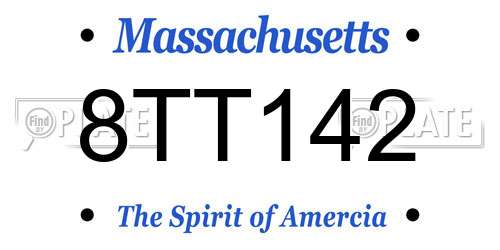 8TT142 Massachusetts License Plate