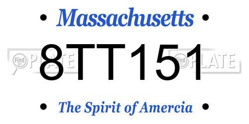 8TT151 Massachusetts License Plate