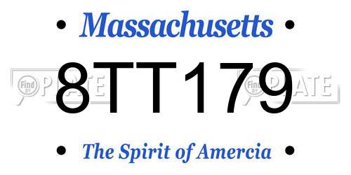 8TT179 Massachusetts License Plate