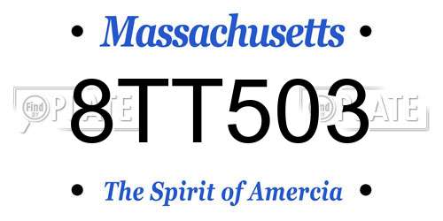 8TT503 Massachusetts License Plate