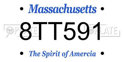 8TT591 Massachusetts License Plate
