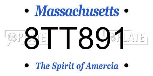8TT891 Massachusetts License Plate