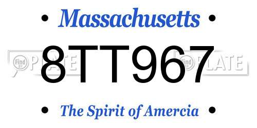 8TT967 Massachusetts License Plate