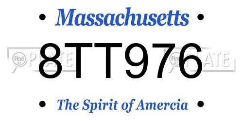 8TT976 Massachusetts License Plate