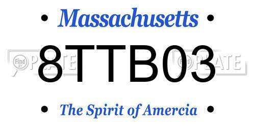 8TTB03 Massachusetts License Plate