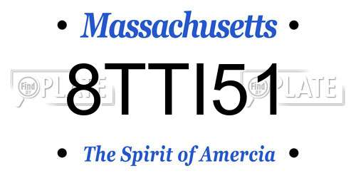 8TTI51 Massachusetts License Plate