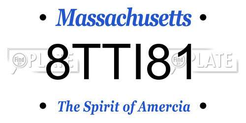 8TTI81 Massachusetts License Plate