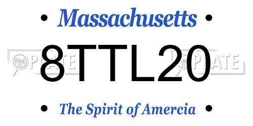 8TTL20 Massachusetts License Plate