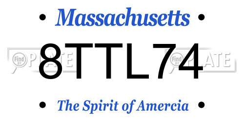 8TTL74 Massachusetts License Plate