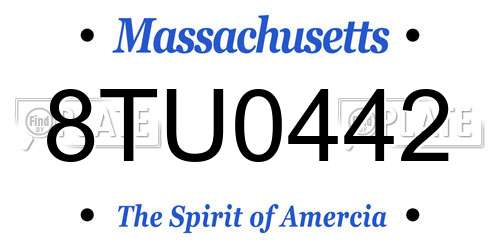 8TU0442 Massachusetts License Plate