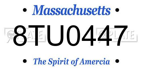 8TU0447 Massachusetts License Plate