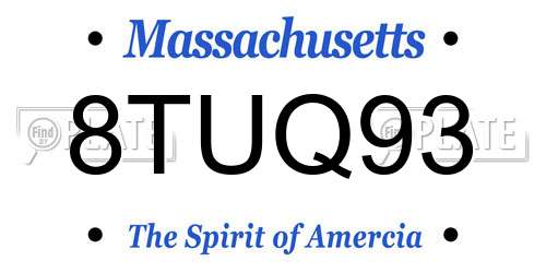 8TUQ93 Massachusetts License Plate