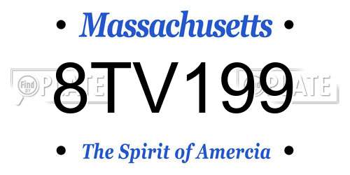 8TV199 Massachusetts License Plate