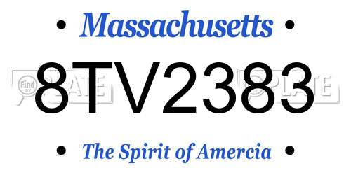 8TV2383 Massachusetts License Plate