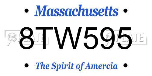 8TW595 Massachusetts License Plate