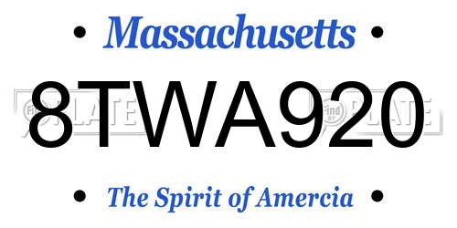 8TWA920 Massachusetts License Plate
