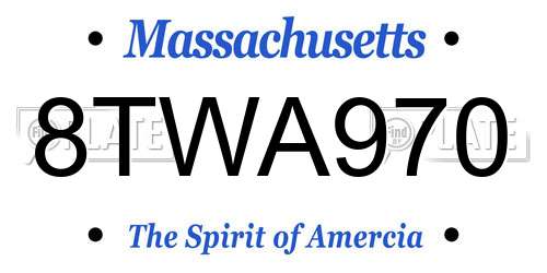 8TWA970 Massachusetts License Plate