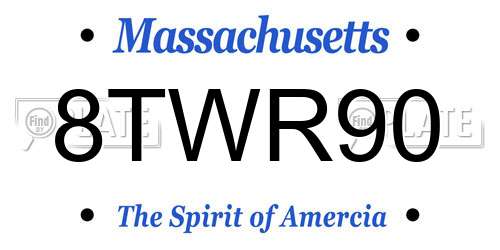 8TWR90 Massachusetts License Plate