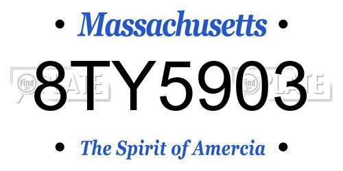 8TY5903 Massachusetts License Plate