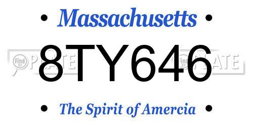 8TY646 Massachusetts License Plate