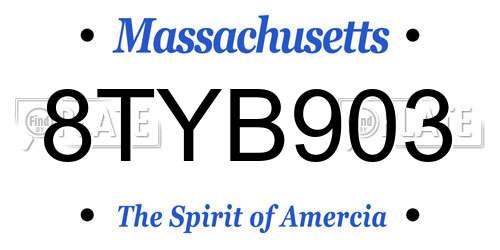 8TYB903 Massachusetts License Plate