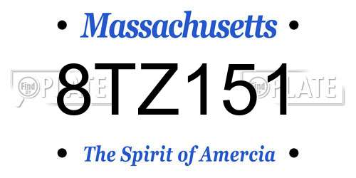 8TZ151 Massachusetts License Plate