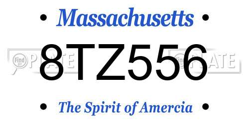 8TZ556 Massachusetts License Plate