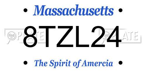 8TZL24 Massachusetts License Plate