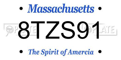 8TZS91 Massachusetts License Plate