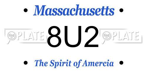 8U2 Massachusetts License Plate