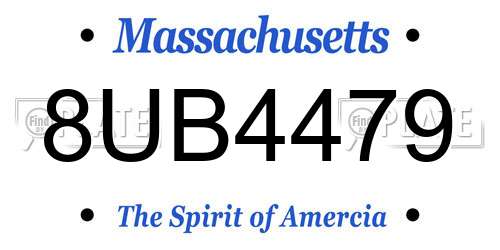 8UB4479 Massachusetts License Plate