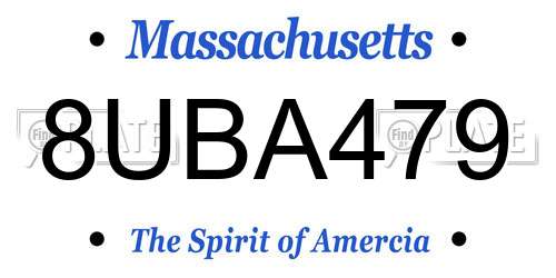 8UBA479 Massachusetts License Plate