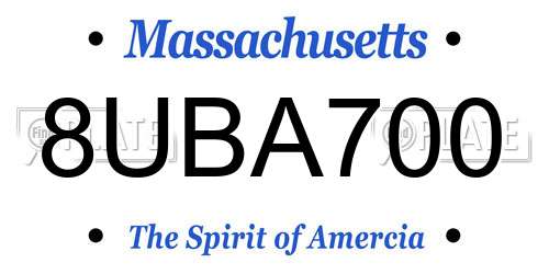 8UBA700 Massachusetts License Plate